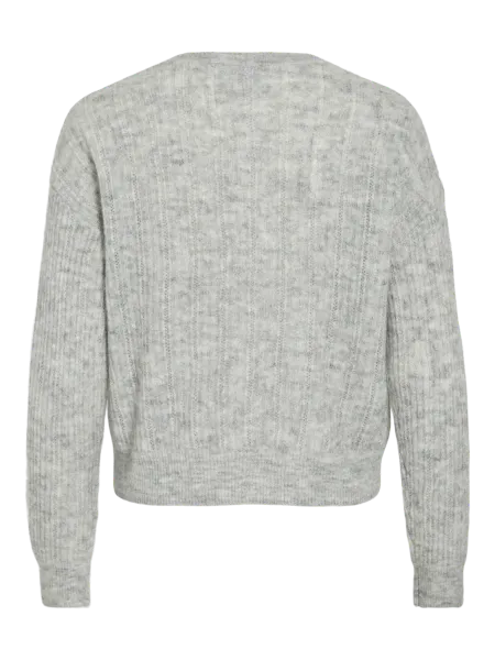 Hovedbilde VIPRETTY O-NECK POINTELLE CARDIGAN LIGHT GREY ...