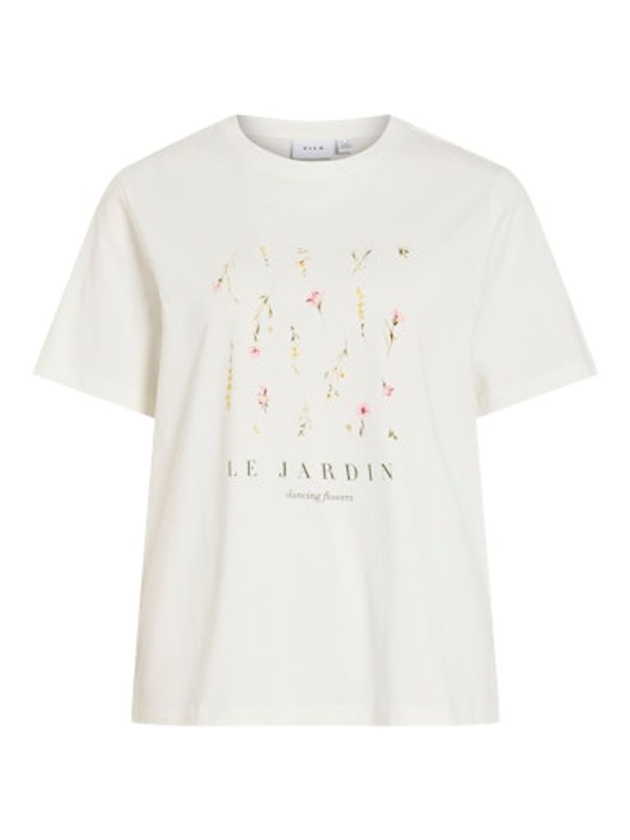 VISYBIL GARDEN O-NECK S/S TOP SNOW WHITE