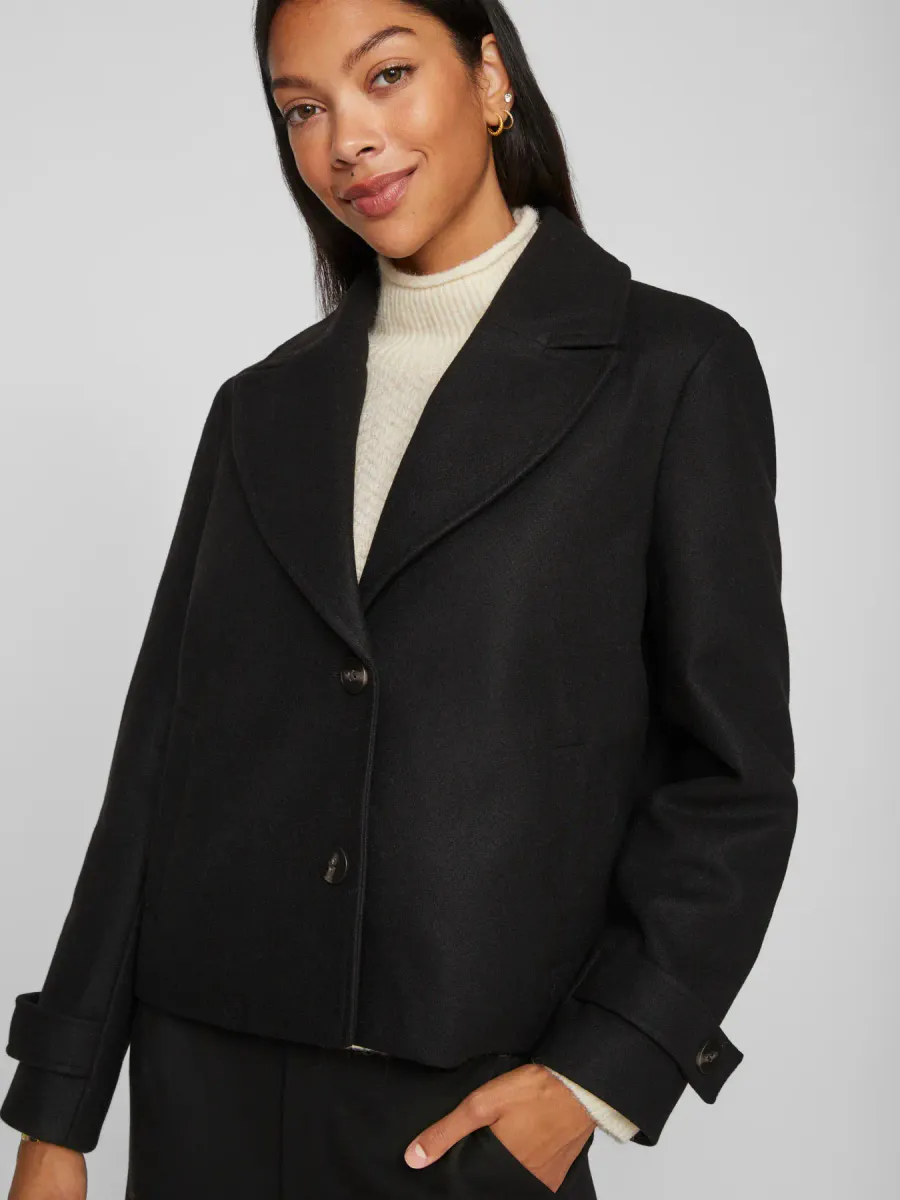 VISOLO L/S SHORT JACKET BLACK BEAUTY