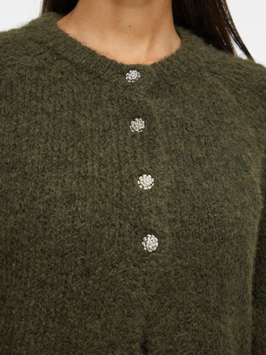 VIBOWS 3/4 KNIT CARDIGAN FOREST NIGHT