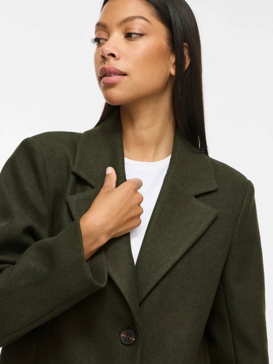 VICLAUDIA BUTTON COAT FORREST NIGHT MELANGE