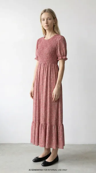 Hovedbilde VIGREIS S/S O-NECK ANKLE DRESS/RN 