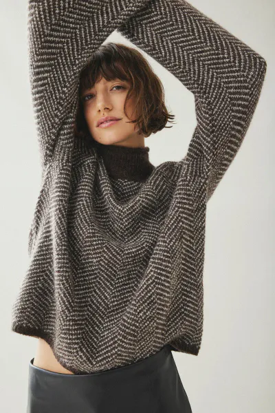 Hovedbilde VILORY HIGH NECK L/S KNIT TOP NEW COFFE BEAN ...