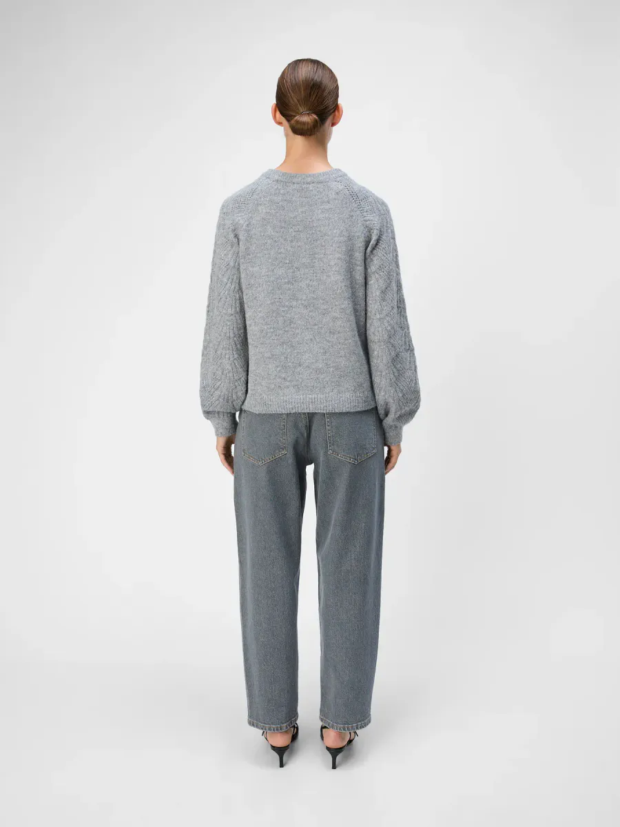 OBJFLORA RE L/S KNIT PULLOVER NEW