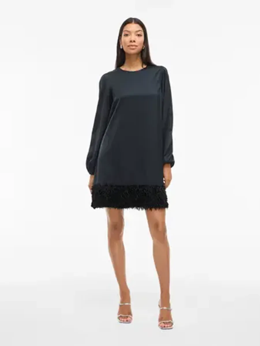 VIVEER O-NECK L/S SHORT DRESS/DC/R