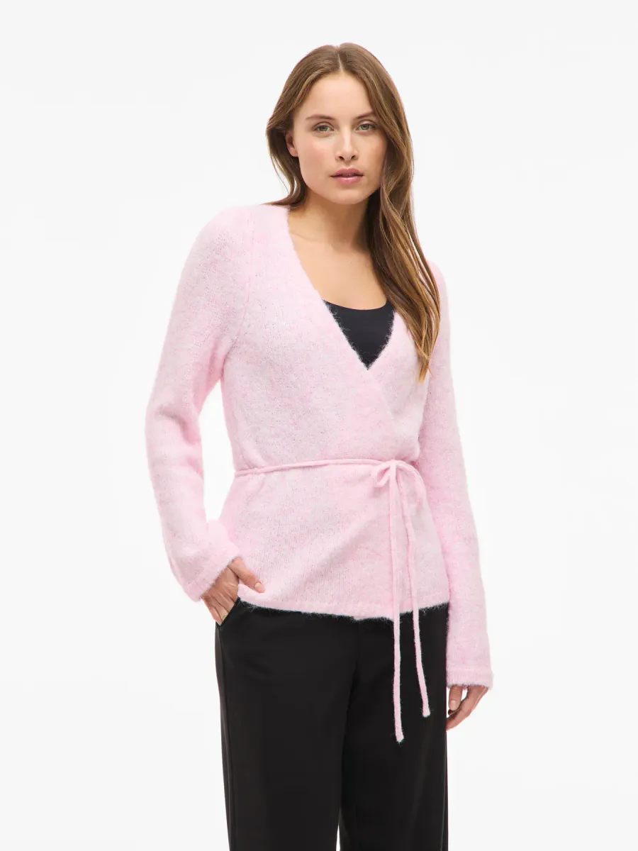 VIBOWS L/S WRAP KNIT CARDIGAN/LN