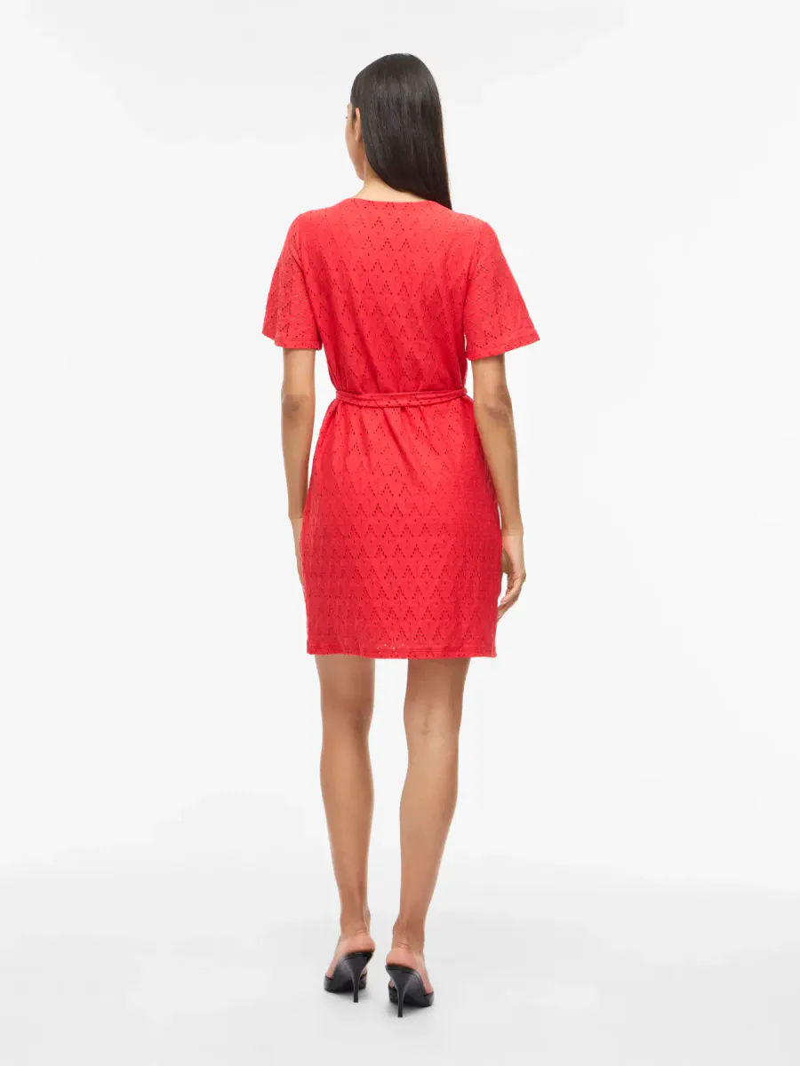 VIAMALINA O-NECK S/S DRESS/VOL/PB