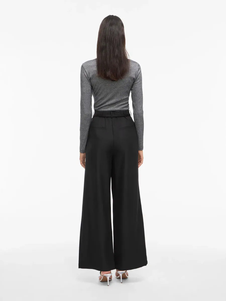 VICATALINA HW WIDE PANTS/1 BLACK BEAUTY
