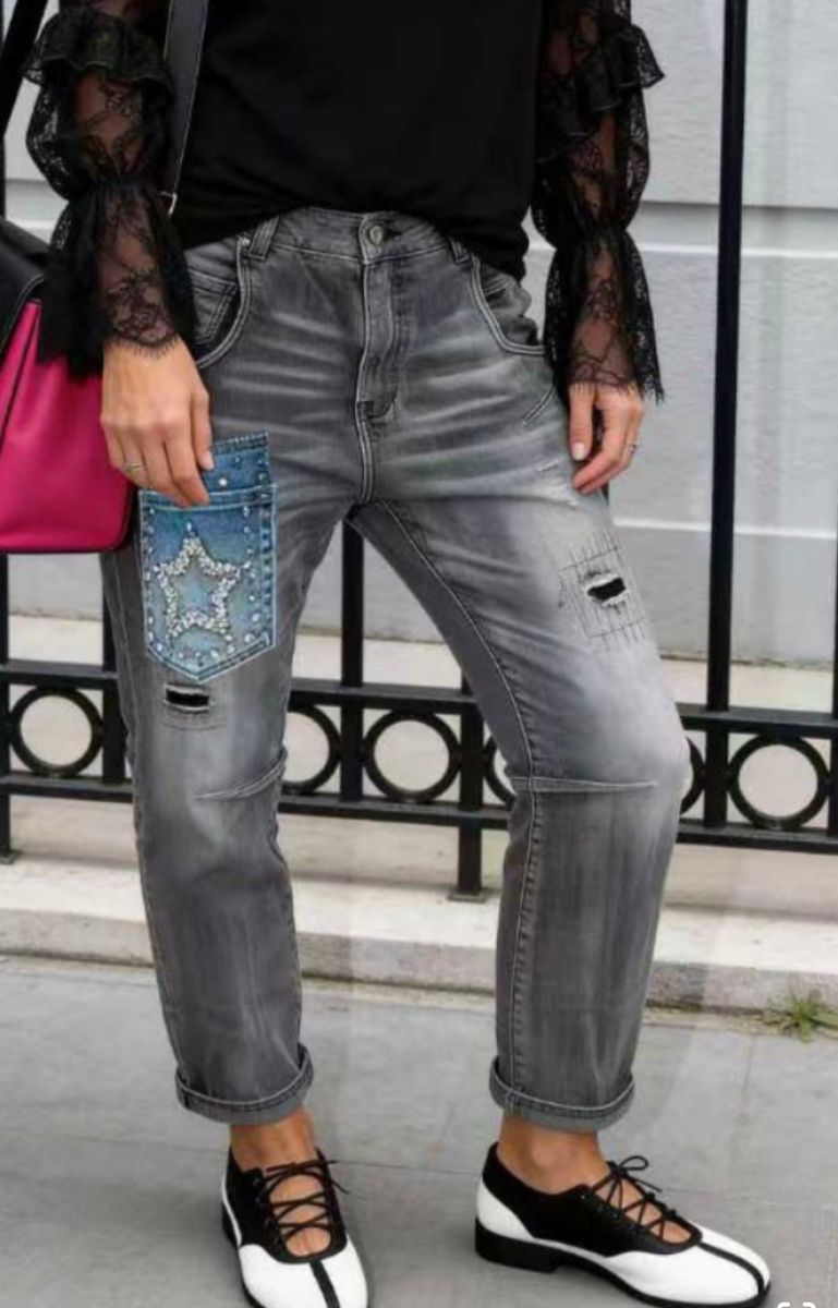 STAR POCKET JEANS GREY