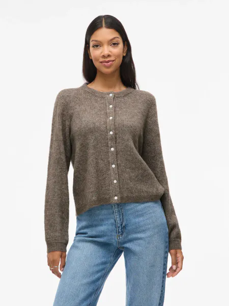 Hovedbilde VILORY O-NECK L/S KNIT CARDIGAN FALCON MELANGE