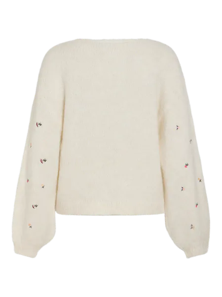 Hovedbilde VIMARLEY L/S EMB KNIT PULLOVER EGRET FLOWER